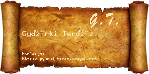 Gyürki Teréz névjegykártya